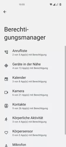 OnePlus Android 12 - OxygenOS 12 Berechtigung wählen