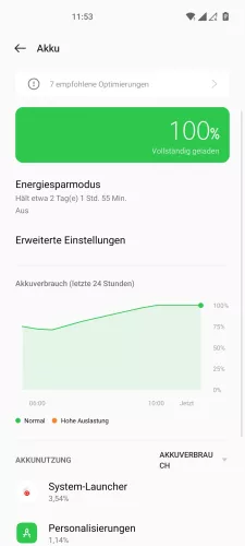 OnePlus Android 12 - OxygenOS 12 Energiesparmodus