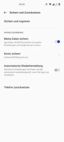 OnePlus Android 12 - OxygenOS 12 Konto sichern