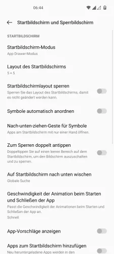 OnePlus Android 12 - OxygenOS 12 Nach-unten-ziehen-Geste für Symbole