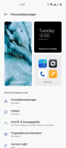 OnePlus Android 12 - OxygenOS 12 Schrift- & Anzeigegröße