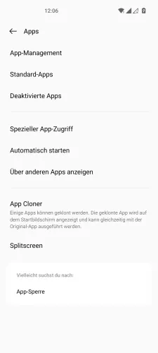 OnePlus Android 12 - OxygenOS 12 Spezieller App-Zugriff