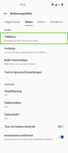 OnePlus Android 12 - OxygenOS 12 TalkBack