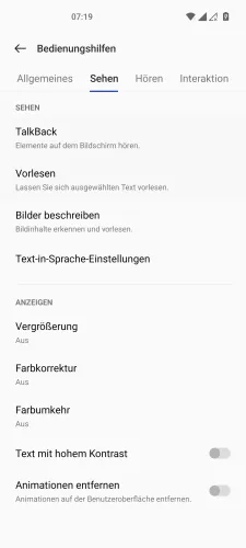 OnePlus Android 12 - OxygenOS 12 TalkBack