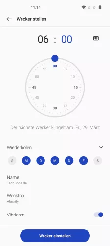 OnePlus Android 12 - OxygenOS 12 Wecker einstellen