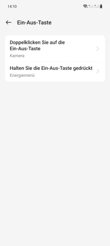 OnePlus Android 14 - OxygenOS 14 Aktion beim Halten der Power-Taste