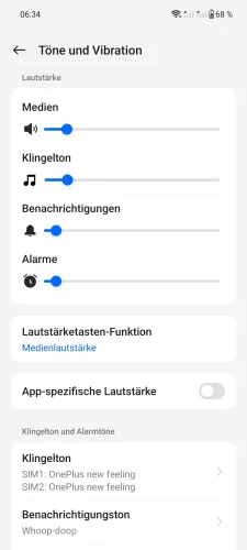 OnePlus Android 14 - OxygenOS 14 Benachrichtigungen-Lautstärke ändern