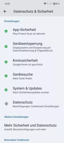 OnePlus Android 14 - OxygenOS 14 Datenschutz