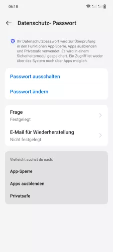 OnePlus Android 14 - OxygenOS 14 E-Mail für Wiederherstellung