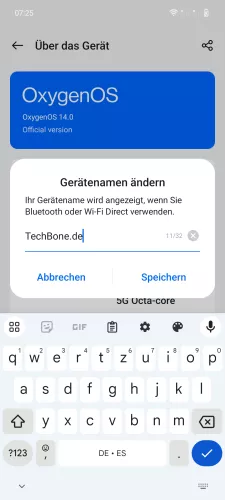 OnePlus Android 14 - OxygenOS 14 Gerätename ändern