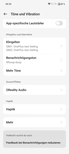 OnePlus Android 14 - OxygenOS 14 Haptik