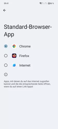 OnePlus Android 14 - OxygenOS 14 Standard-Browser wählen