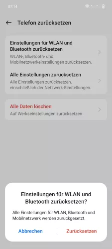 OnePlus Android 14 - OxygenOS 14 Zurücksetzen