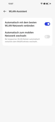 Oppo Android 13 - ColorOS 13 Automatisch zum mobilen Netzwerk wechseln