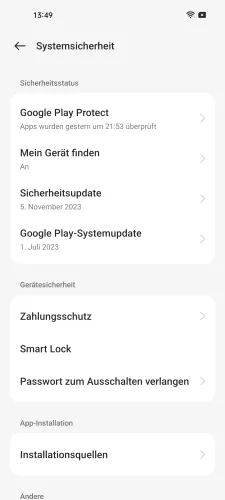 Oppo Android 13 - ColorOS 13 Mein Gerät finden