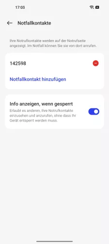 Oppo Android 13 - ColorOS 13 Notfallkontakt hinzufügen