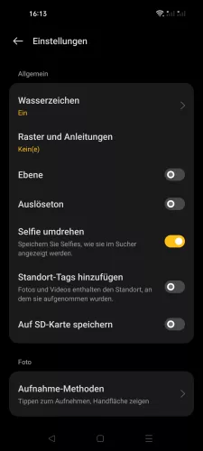 Oppo Android 13 - ColorOS 13 Selfie umdrehen