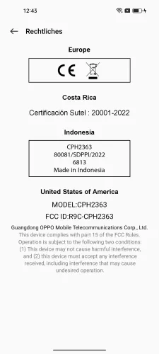 Oppo Android 13 - ColorOS 13 Zertifizierungen anzeigen