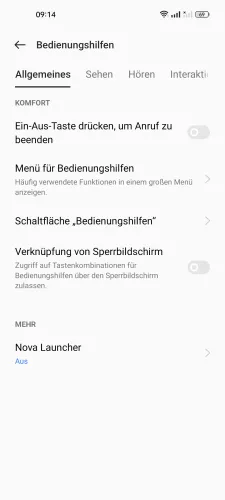 Realme Android 12 - realme UI 3 Menü für Bedienungshilfen