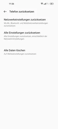 Realme Android 12 - realme UI 3 Netzwerkeinstellungen zurücksetzen