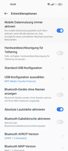 Realme Android 12 - realme UI 3 Standard-USB-Konfiguration