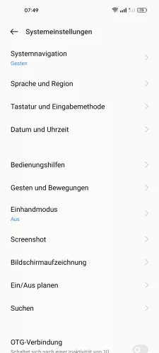 Realme Android 12 - realme UI 3 Systemnavigation