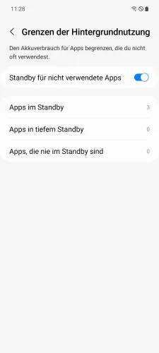 Samsung Android 13 - One UI 5 Apps im Standby