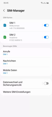Samsung Android 13 - One UI 5 Mobile Daten