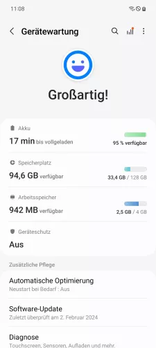 Samsung Android 13 - One UI 5 Speicherplatz