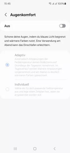 Samsung Android 14 - One UI 6 Augenkomfort