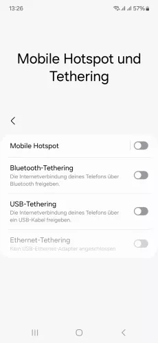 Samsung Android 14 - One UI 6 Bluetooth-Tethering