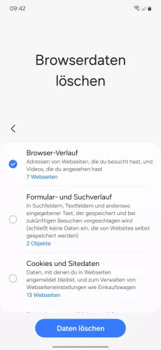 Samsung Android 14 - One UI 6 Browser-Verlauf