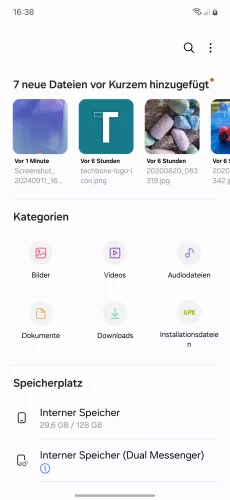 Samsung Android 14 - One UI 6 Dateityp wählen