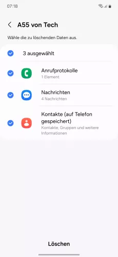 Samsung Android 14 - One UI 6 Daten wählen
