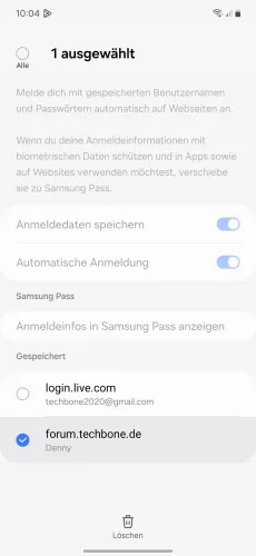 Samsung Android 14 - One UI 6 Gespeicherte Passwörter löschen