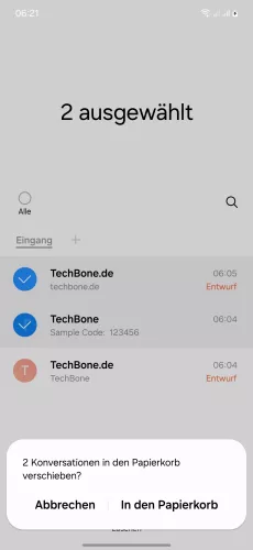 Samsung Android 14 - One UI 6 In den Papierkorb