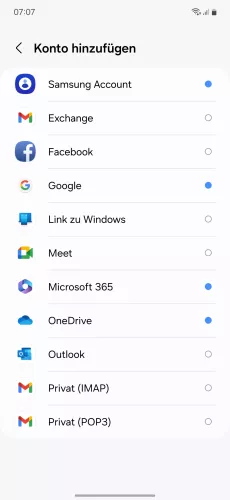 Samsung Android 14 - One UI 6 Kontotyp wählen