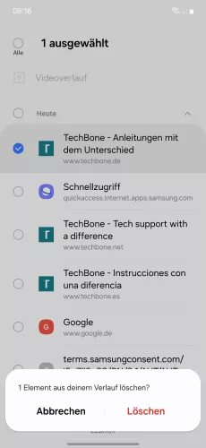 Samsung Android 14 - One UI 6 Löschen