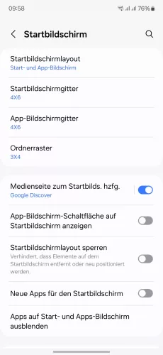 Samsung Android 14 - One UI 6 Startbildschirmgitter