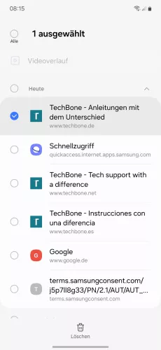 Samsung Android 14 - One UI 6 Webseite wählen