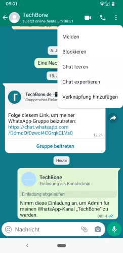 WhatsApp Android Chat leeren