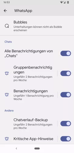 WhatsApp Android Gruppenbenachrichtigungen deaktivieren
