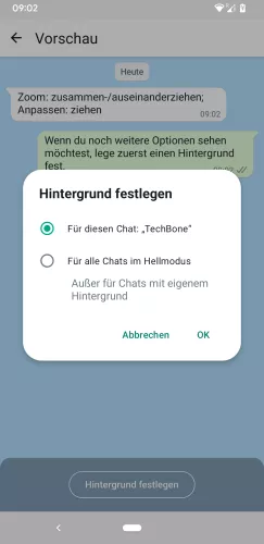 WhatsApp Android Option wählen