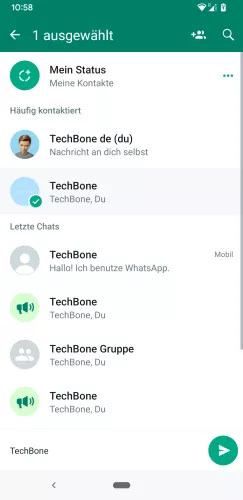 WhatsApp Android Senden