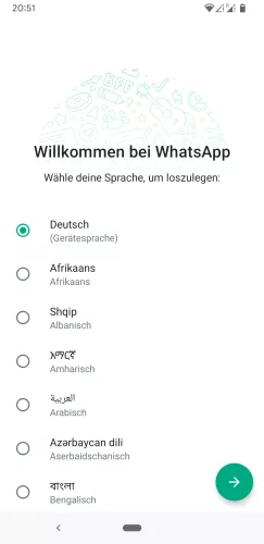 WhatsApp Android Sprache wählen