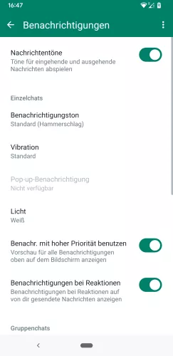 WhatsApp Android Vibration (Einzelchat)