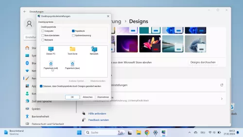 Windows 11 Windows 11 Desktopsymbol wählen