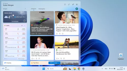 Windows 11 Windows 11 Standort-Menü vom Wetter-Widget öffnen