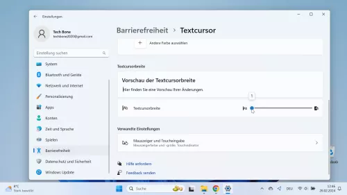 Windows 11 Windows 11 Textcursorbreite ändern