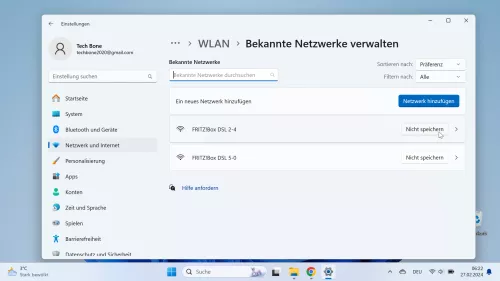 Windows 11 Windows 11 WLAN-Netzwerk entfernen